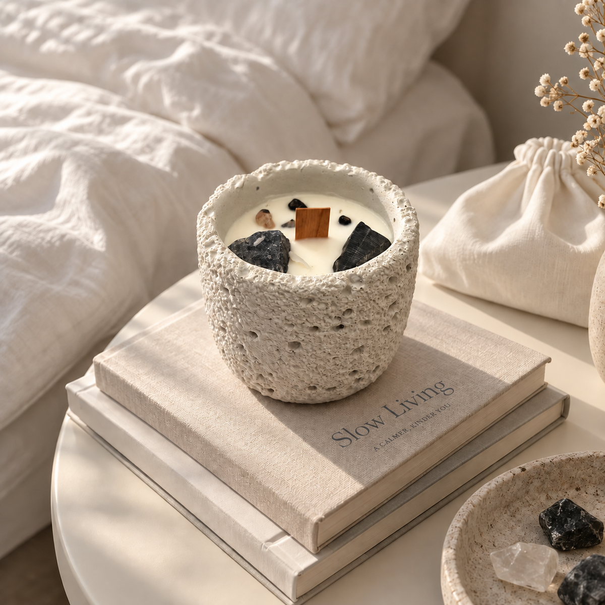 Citrine Crystal Candle