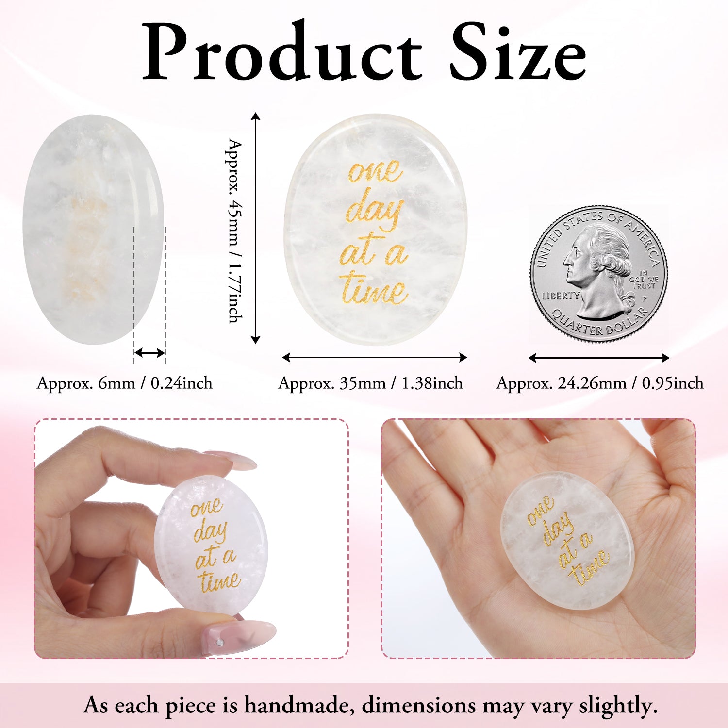 One Day at a Time Pocket Crystal Stone