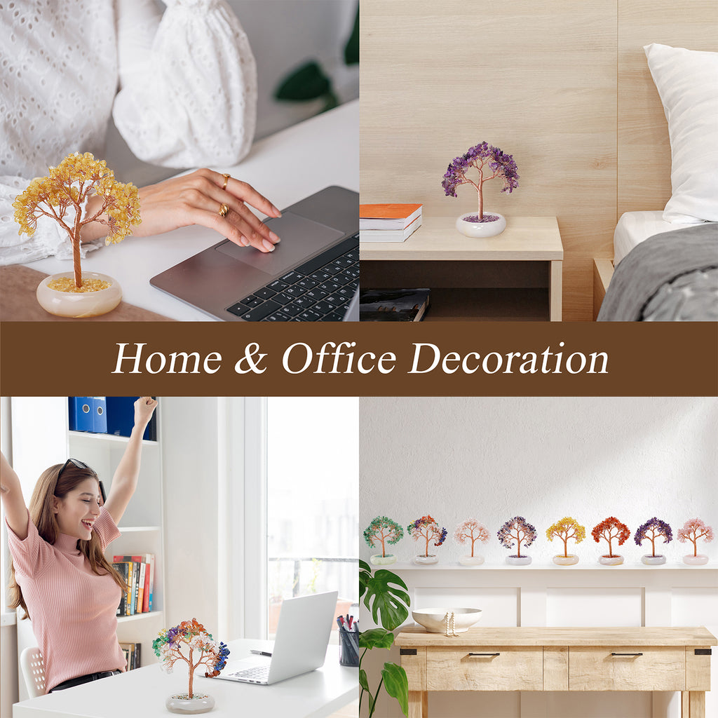 Elegant Jade Base Crystal Tree