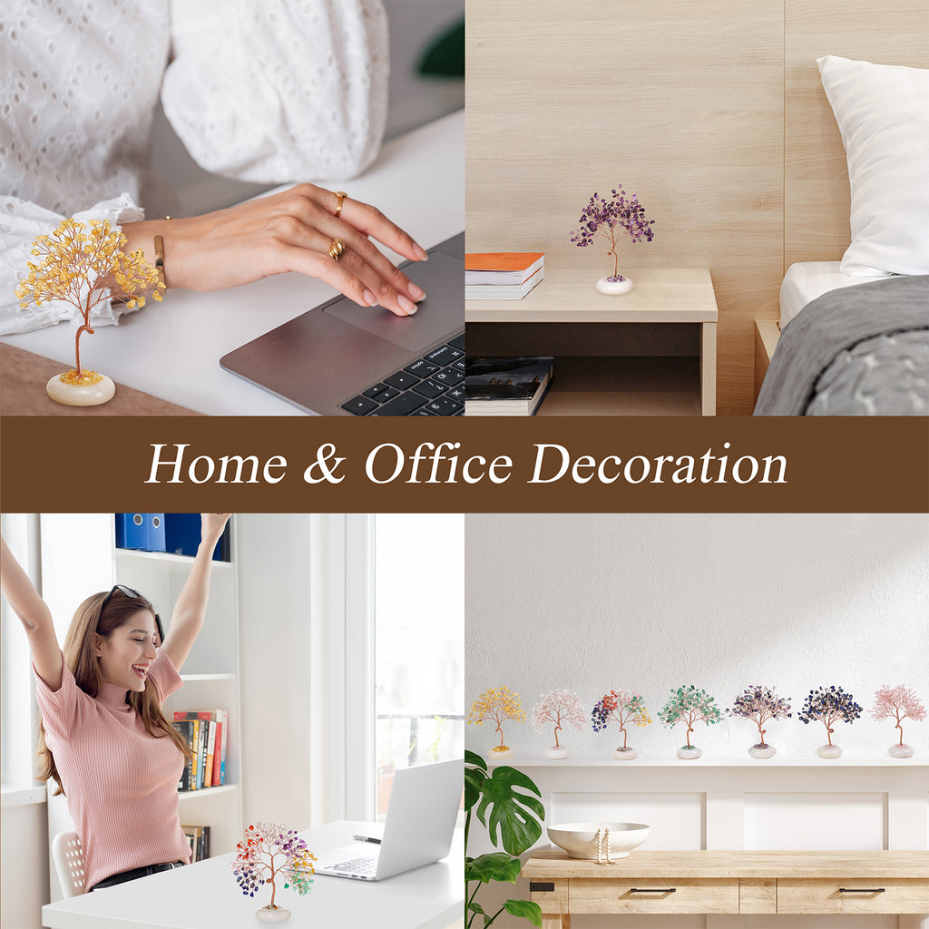 White Jade Base Crystal Tree