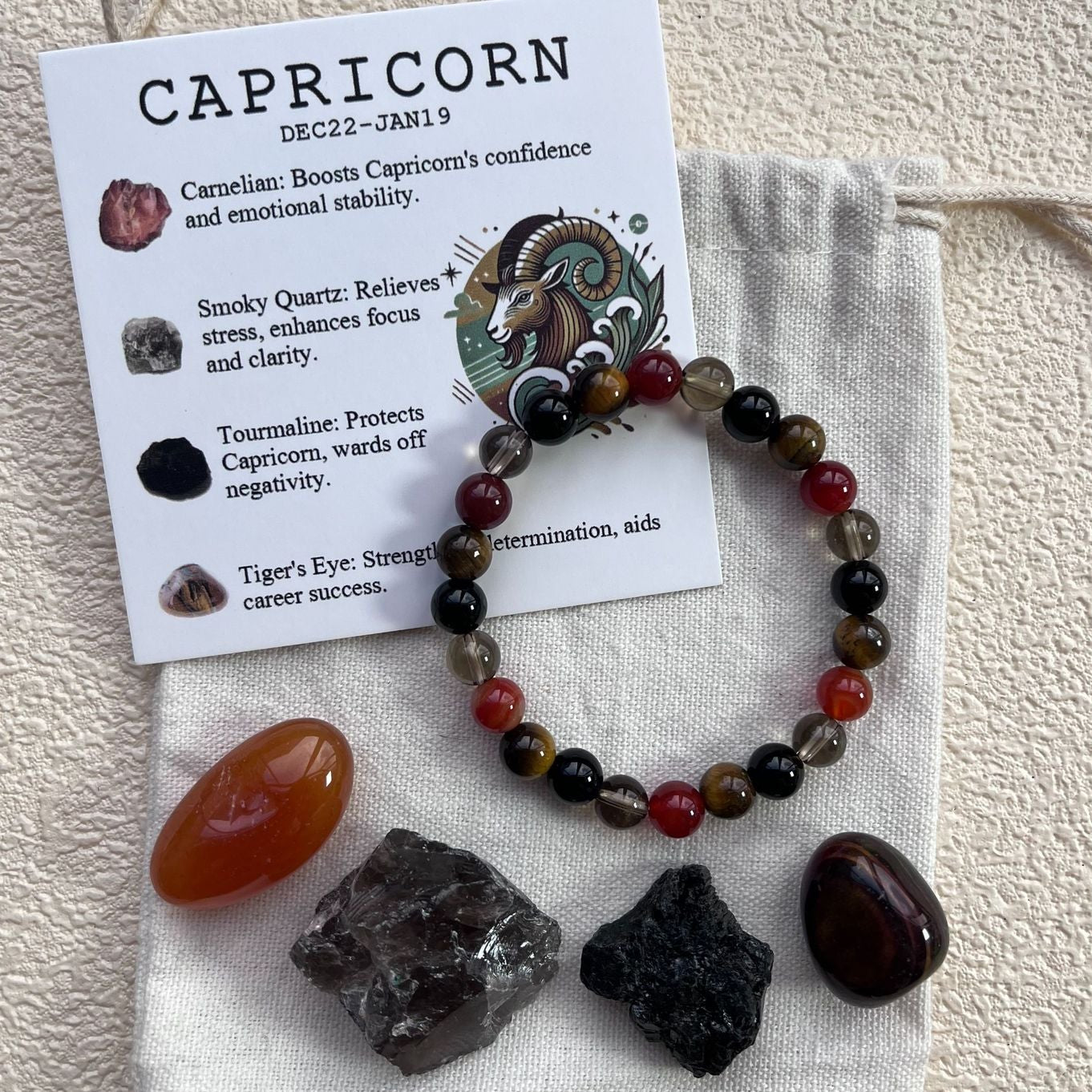 Zodiac Crystal Bracelet & Stone Set