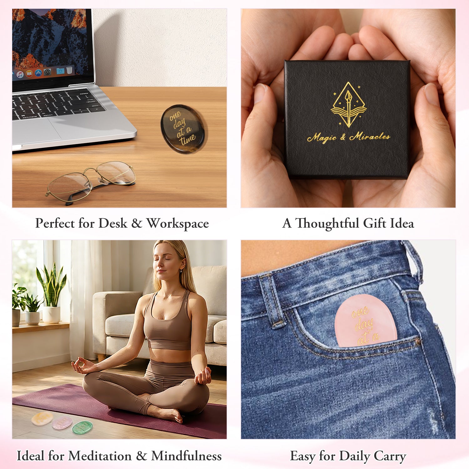 One Day at a Time Pocket Crystal Stone