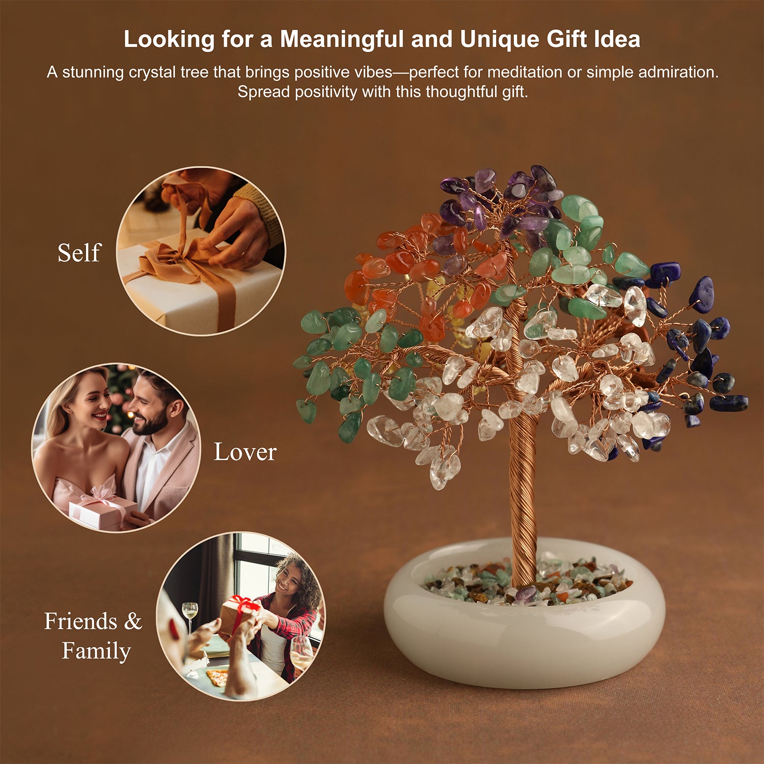 Elegant Jade Base Crystal Tree