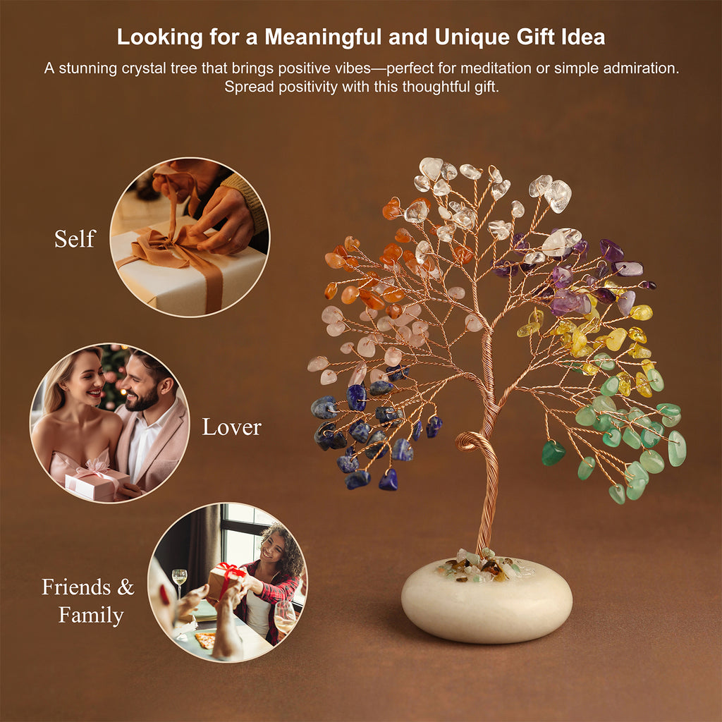 White Jade Base Crystal Tree