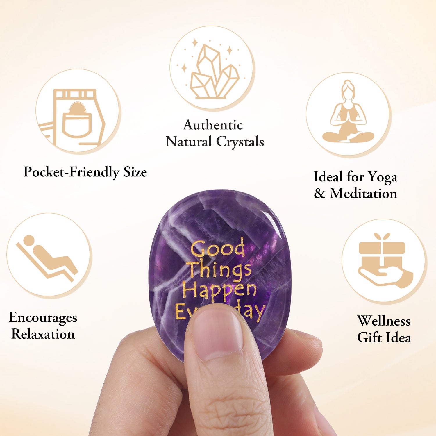 Good Things Happen Everyday Pocket Crystal Stone