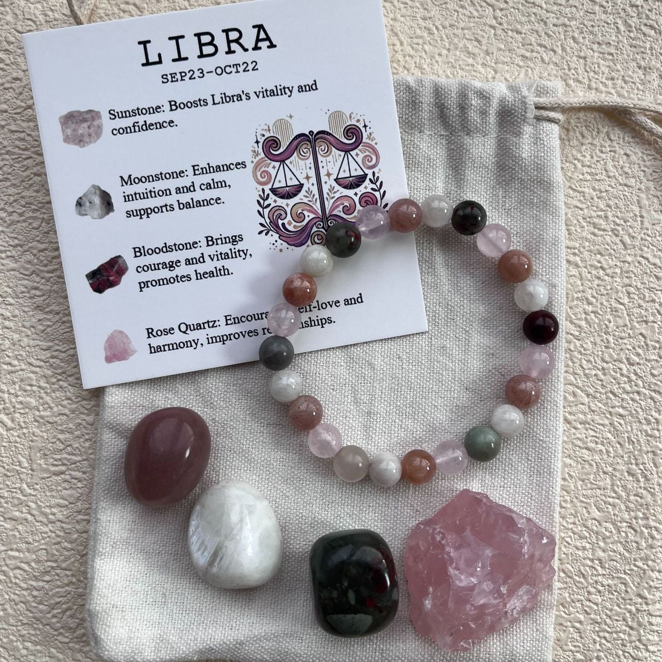 Zodiac Crystal Bracelet & Stone Set