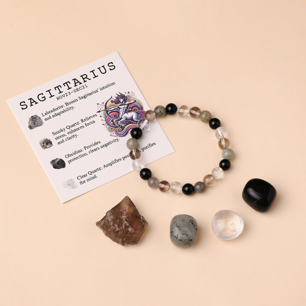 Libra Zodiac Crystal Bracelet & Stone Set