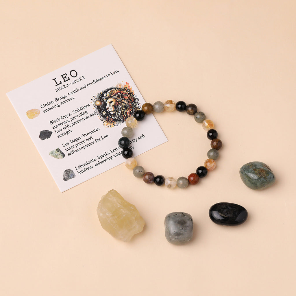 Libra Zodiac Crystal Bracelet & Stone Set