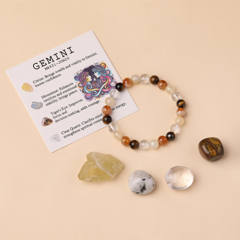 Libra Zodiac Crystal Bracelet & Stone Set