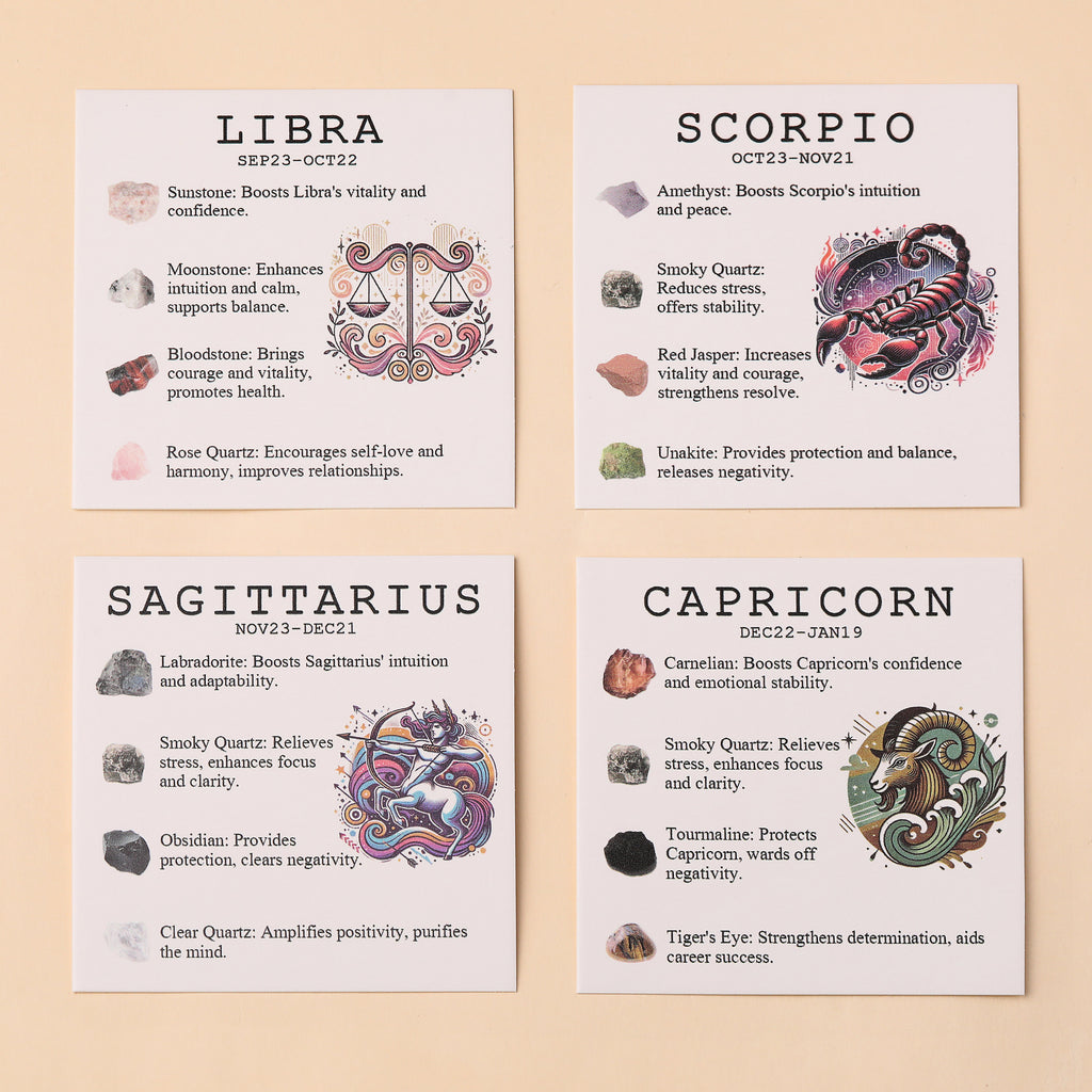Libra Zodiac Crystal Bracelet & Stone Set