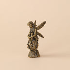 Solid Brass Angel Metal Statue with Antique Finish