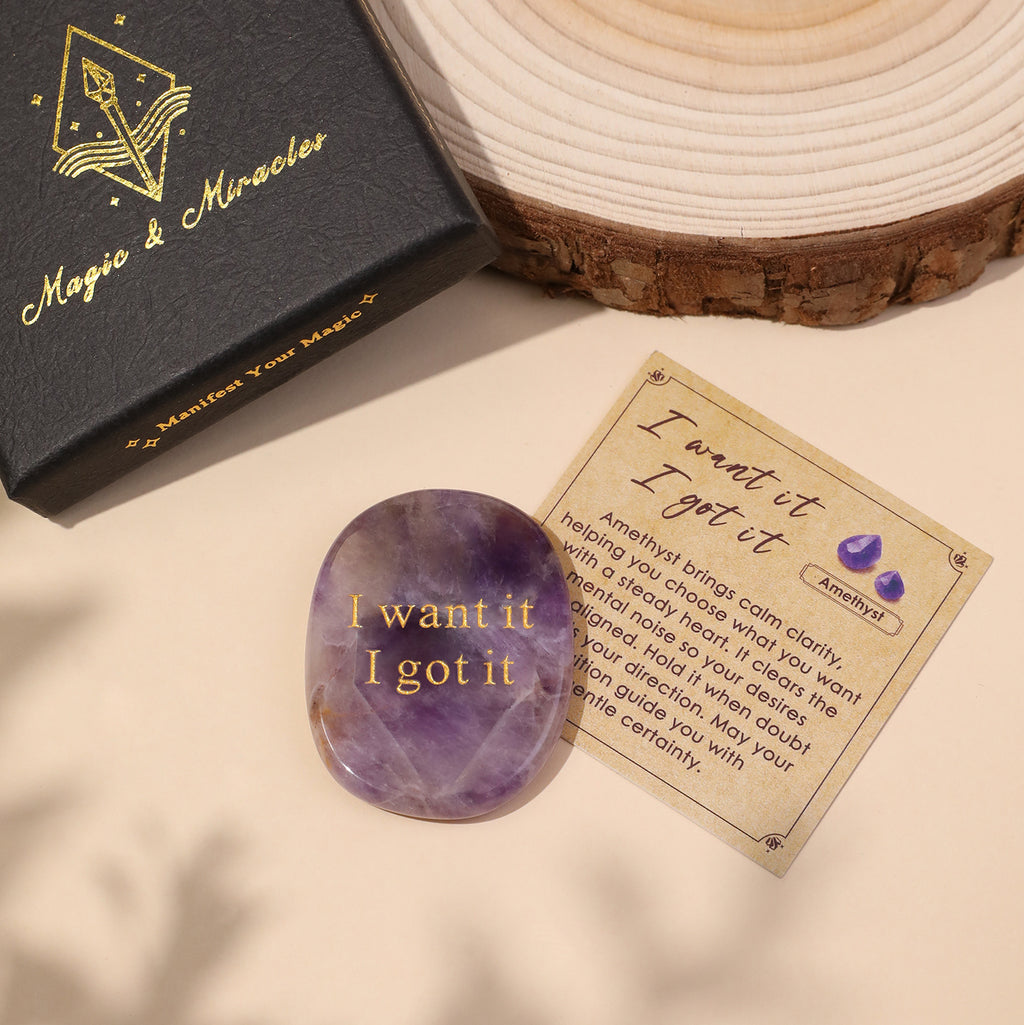 I Want It I Got It Pocket Crystal Stone