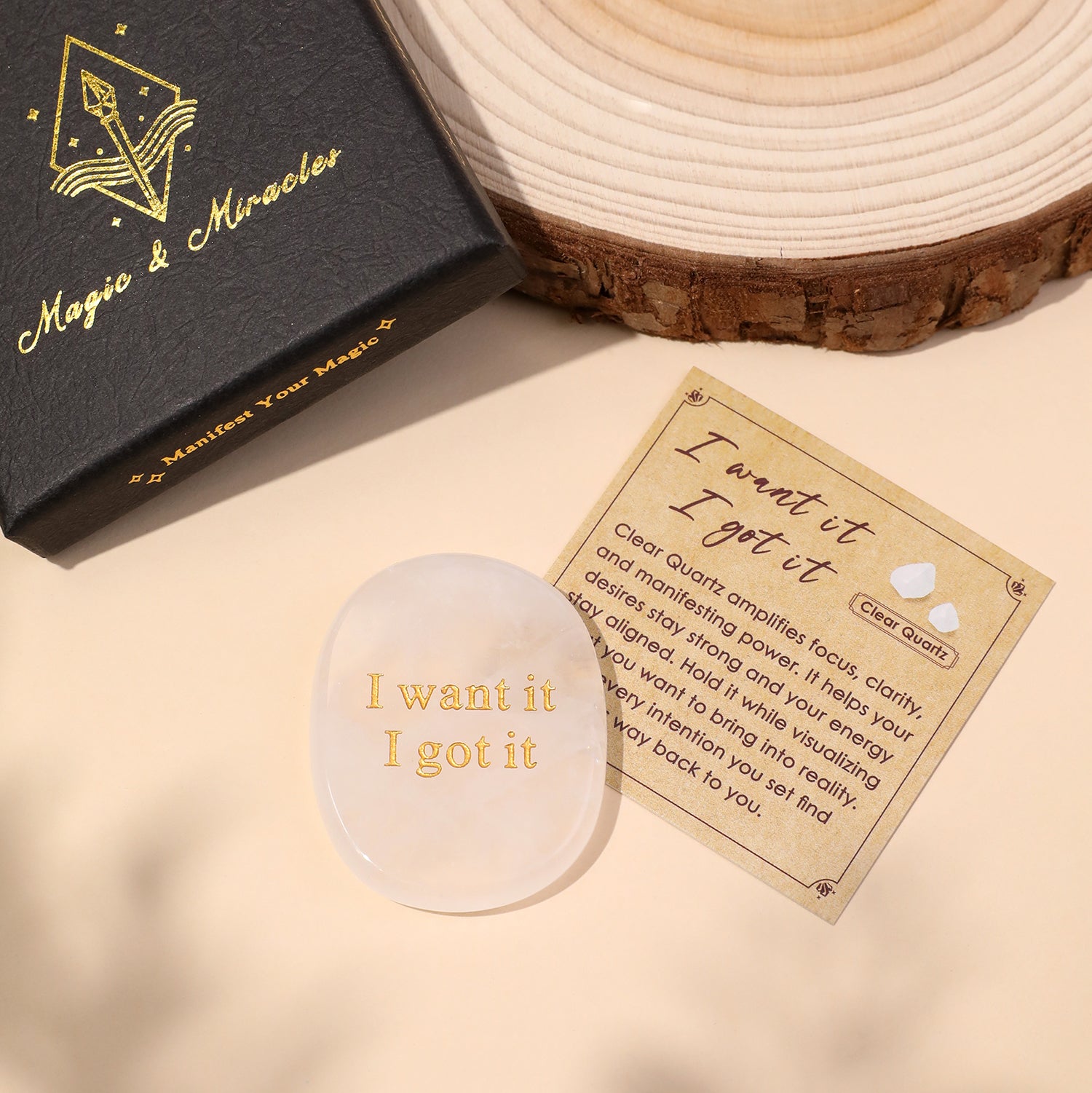 I Want It I Got It Pocket Crystal Stone