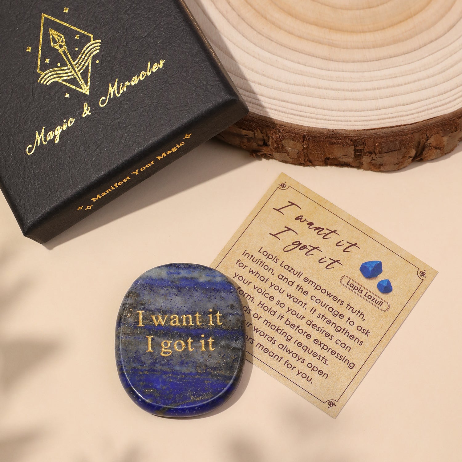 I Want It I Got It Pocket Crystal Stone