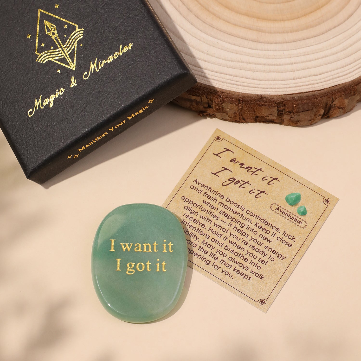 I Want It I Got It Pocket Crystal Stone