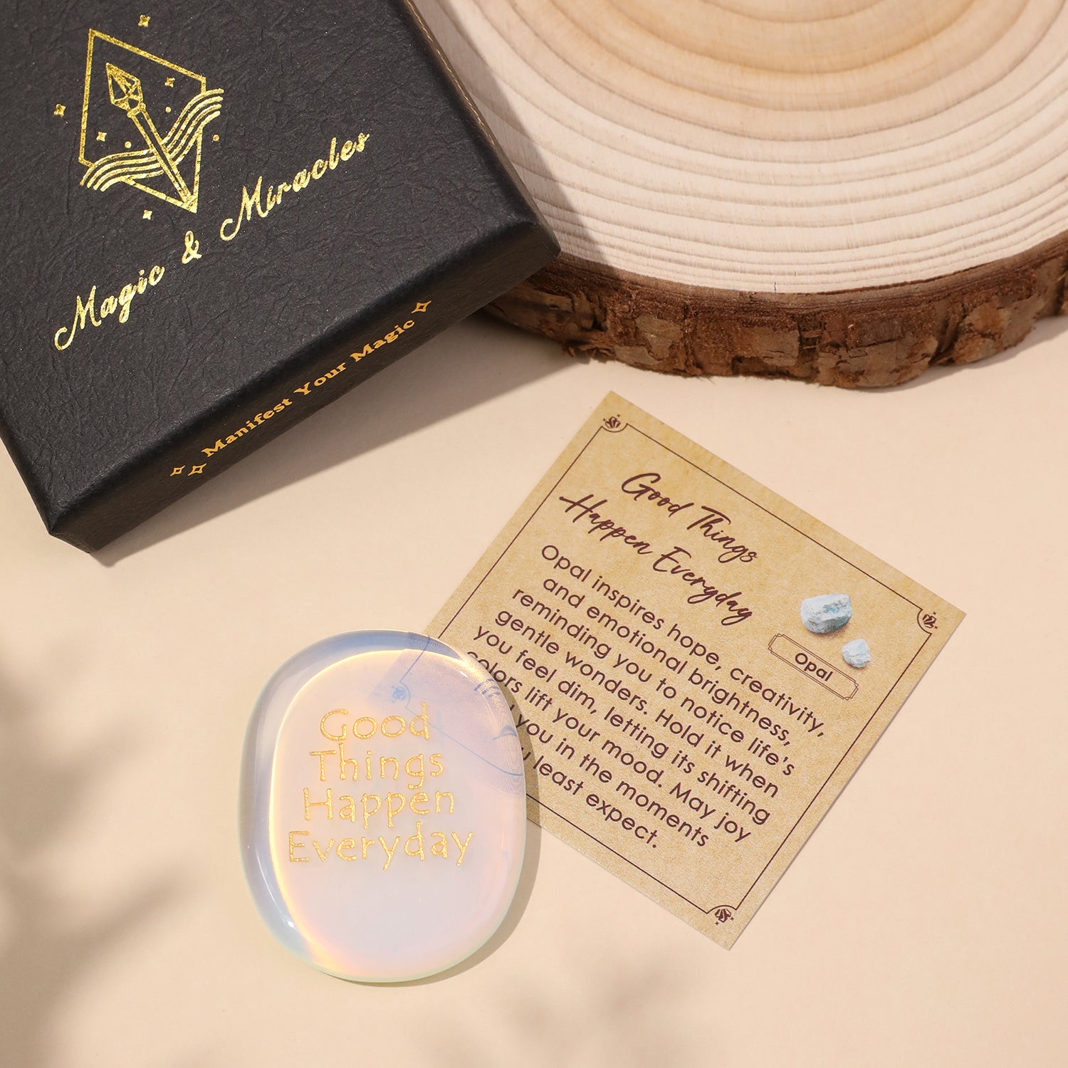 Good Things Happen Everyday Pocket Crystal Stone