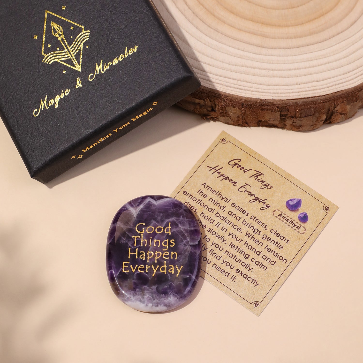 Good Things Happen Everyday Pocket Crystal Stone