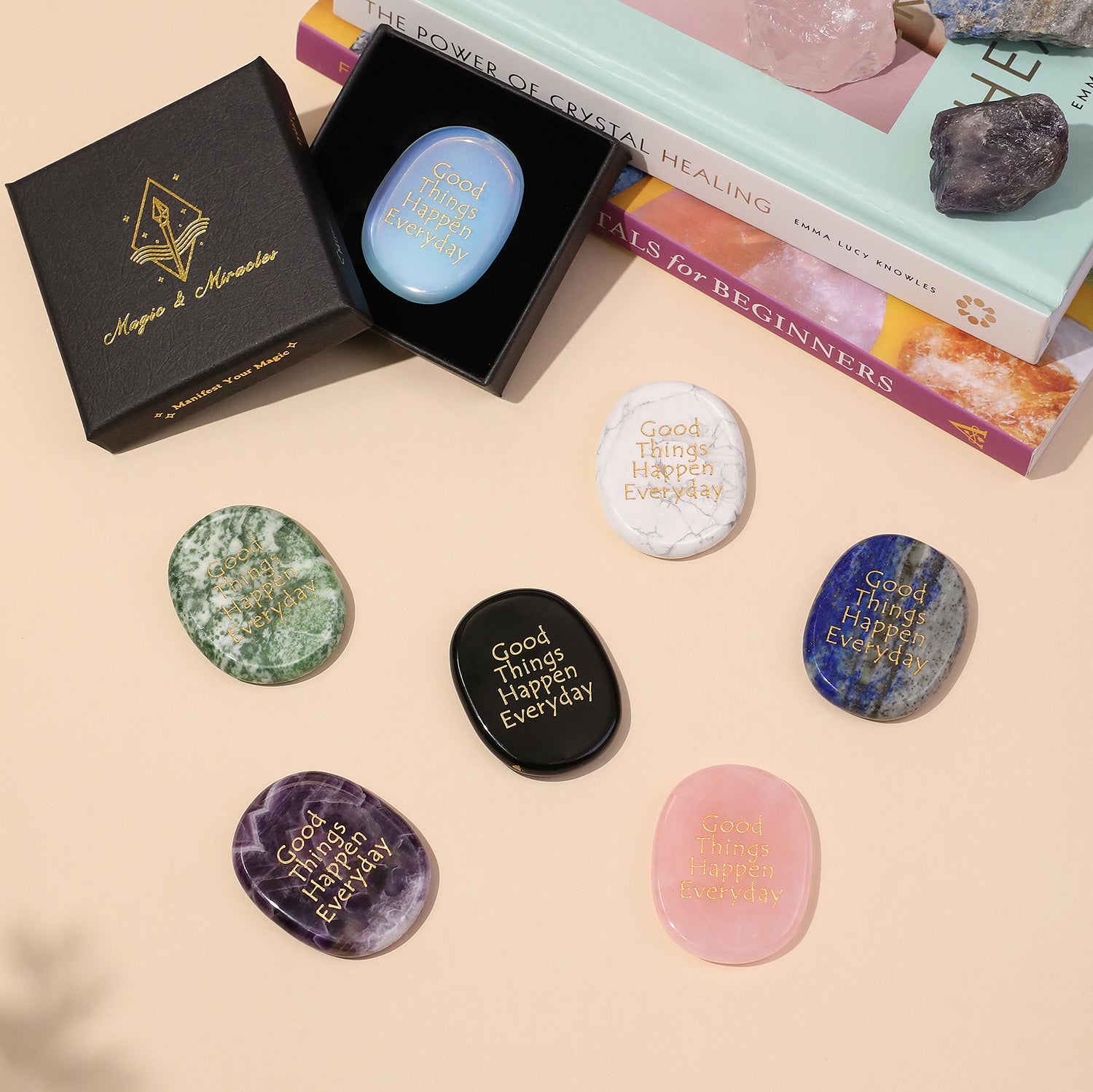Good Things Happen Everyday Pocket Crystal Stone