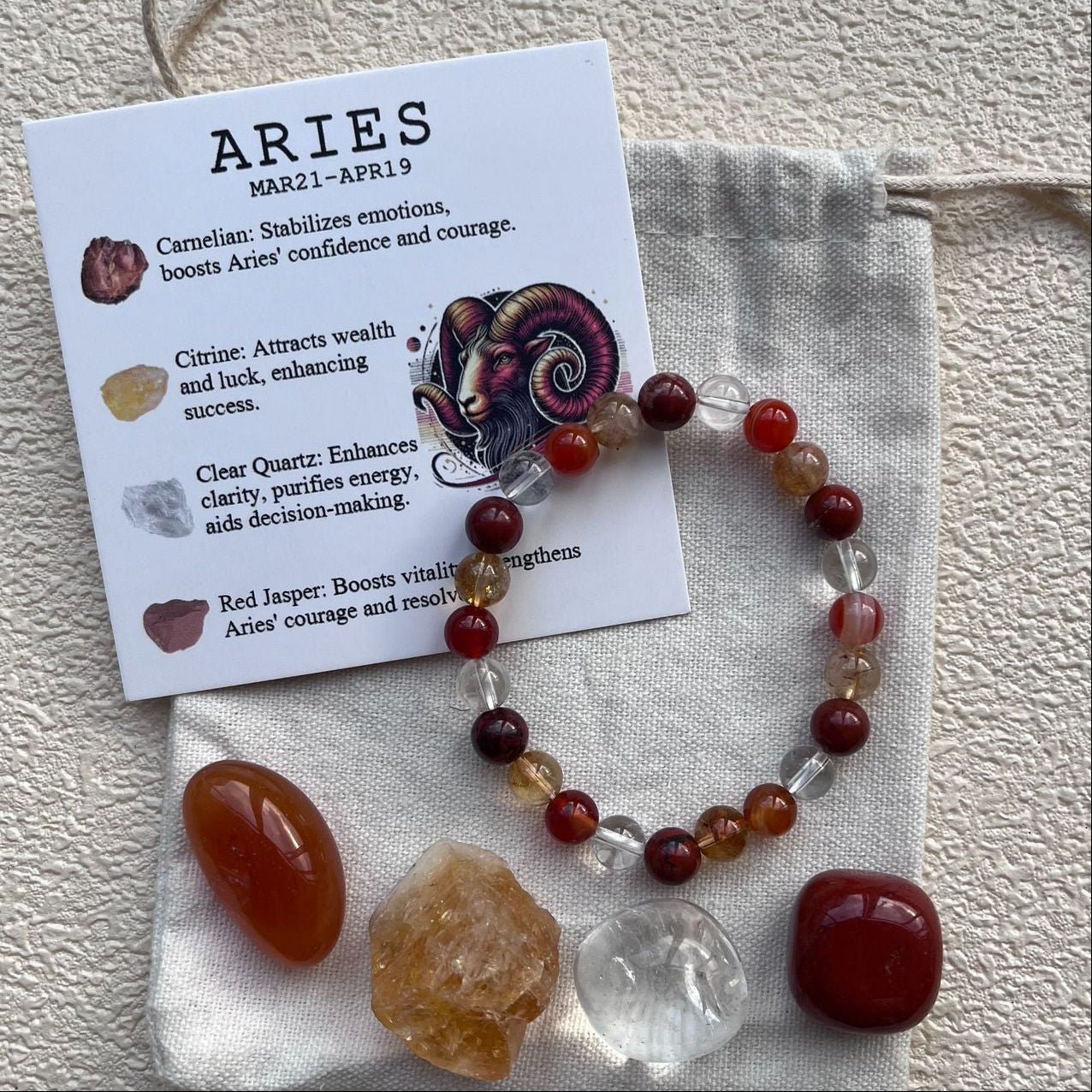 Zodiac Crystal Bracelet & Stone Set