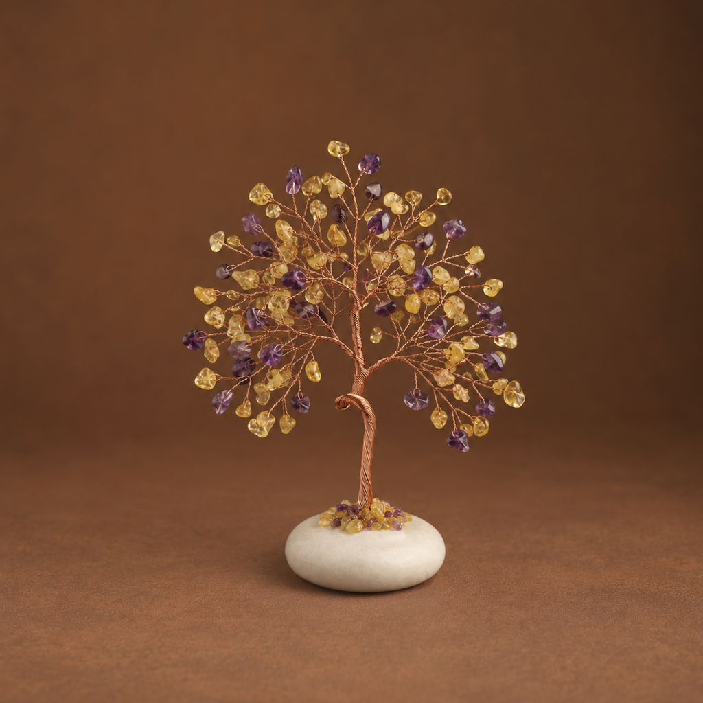 White Jade Base Crystal Tree