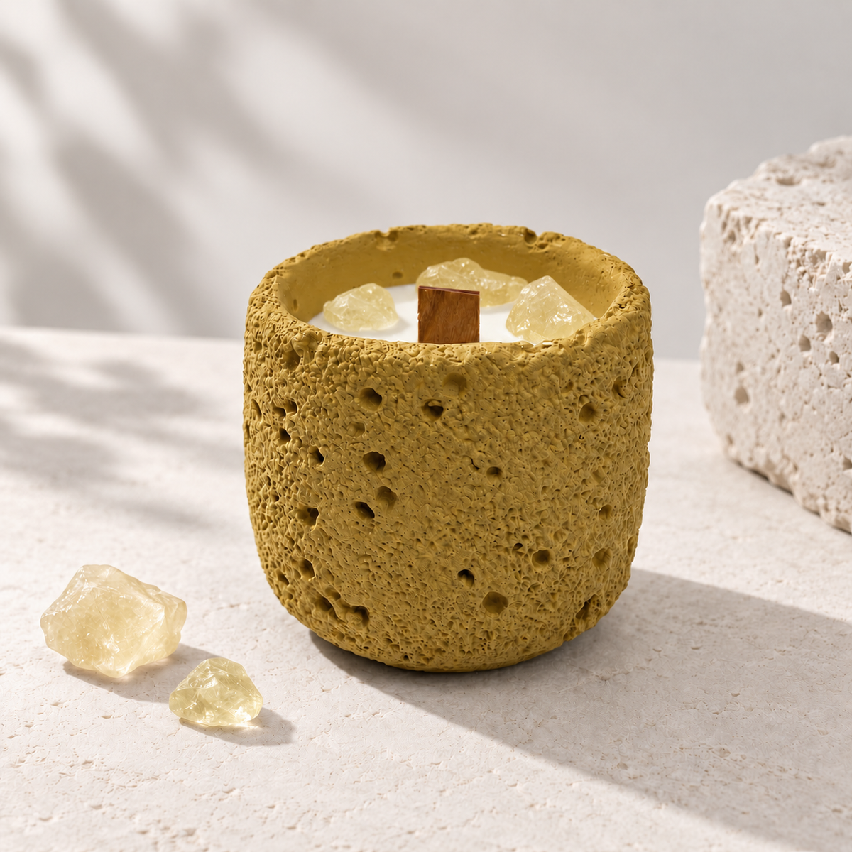 Citrine Crystal Candle