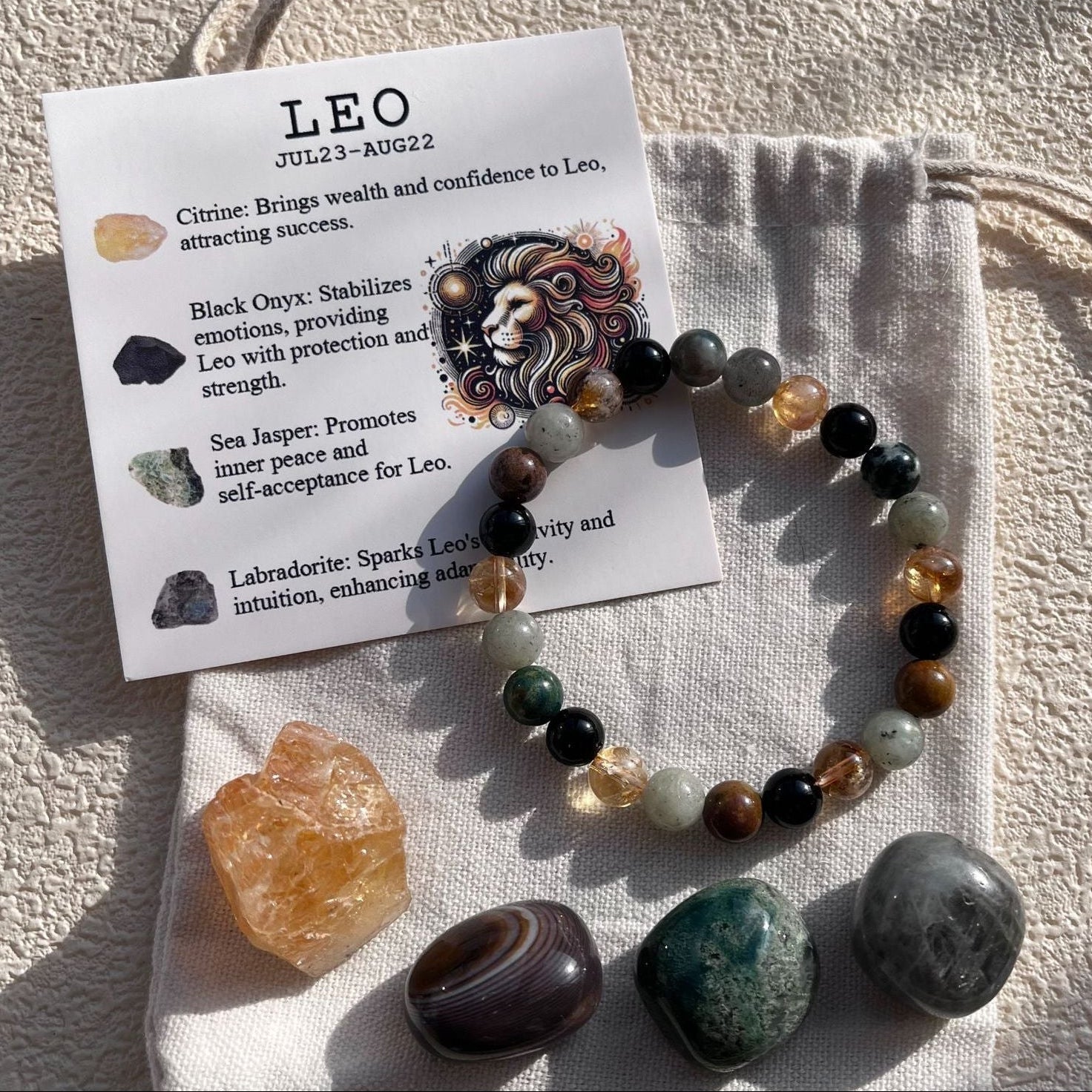 Zodiac Crystal Bracelet & Stone Set