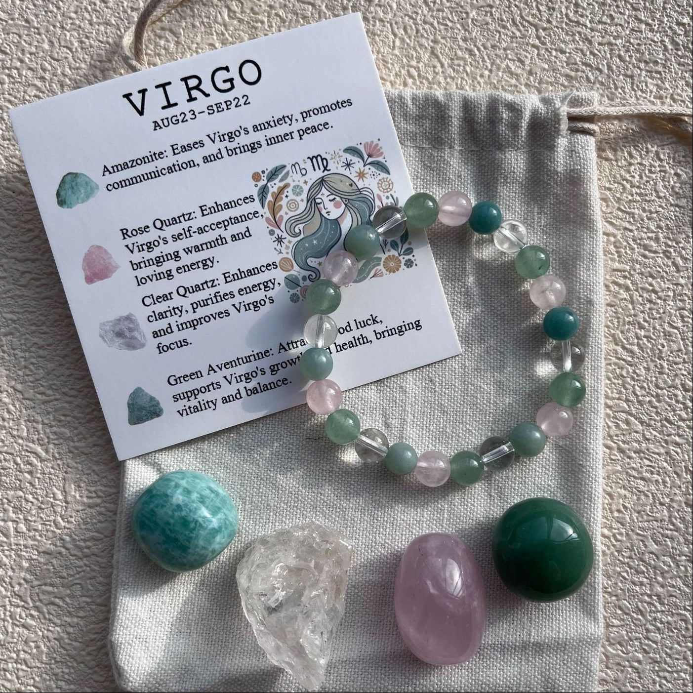 Zodiac Crystal Bracelet & Stone Set