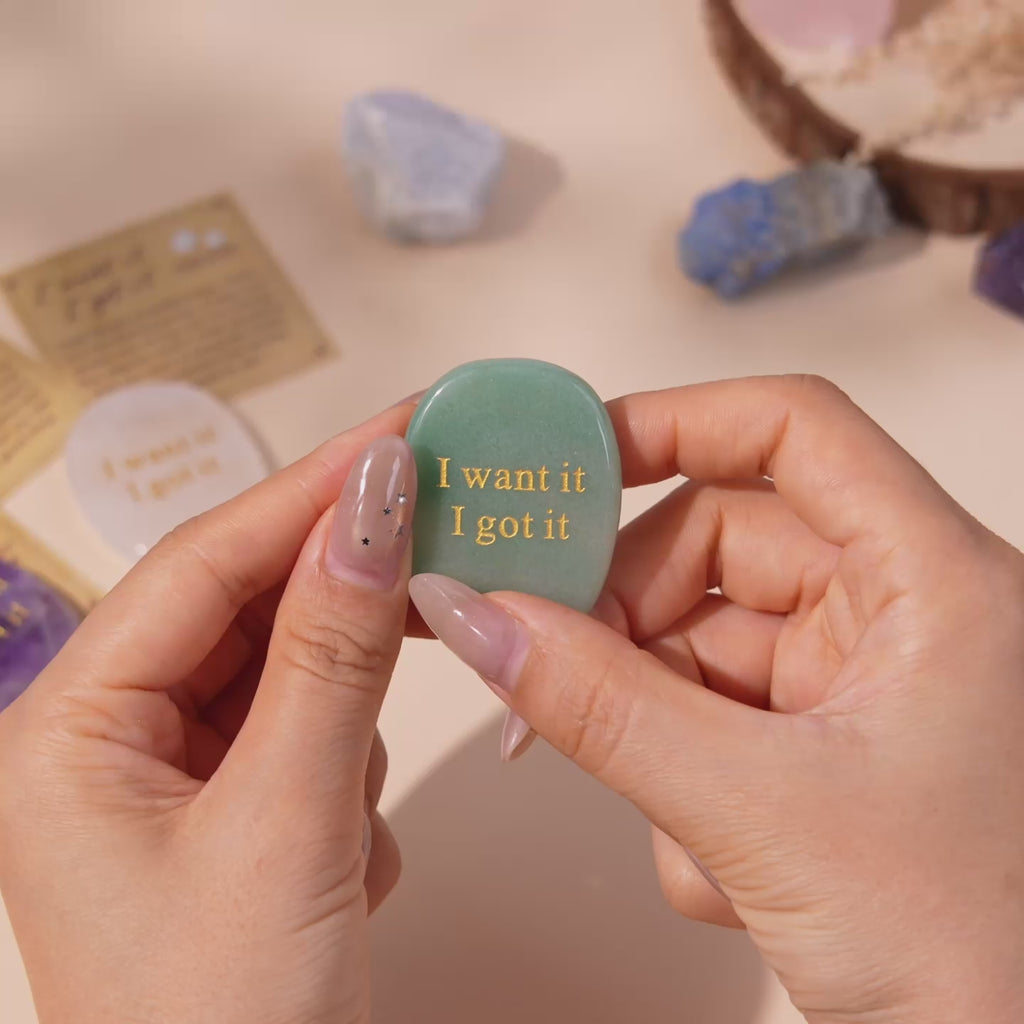 I Want It I Got It Pocket Crystal Stone