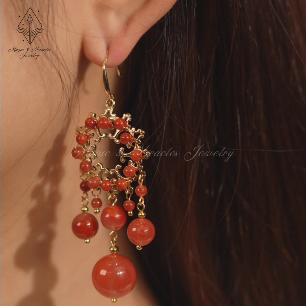 Amethyst Flower Dangle Earrings