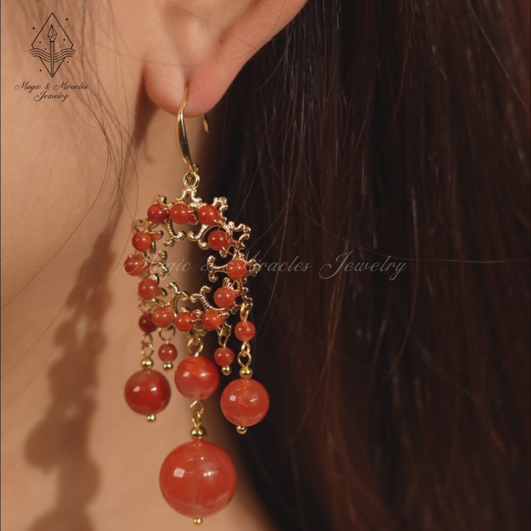 Amethyst Flower Dangle Earrings